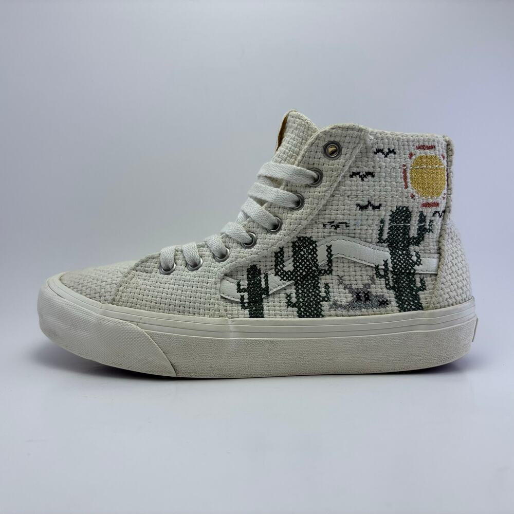 VANS SK8 Hi-Tapered Top Vr3 Desert/Cactus Embroidery Shoes Size M 7.5  W 9